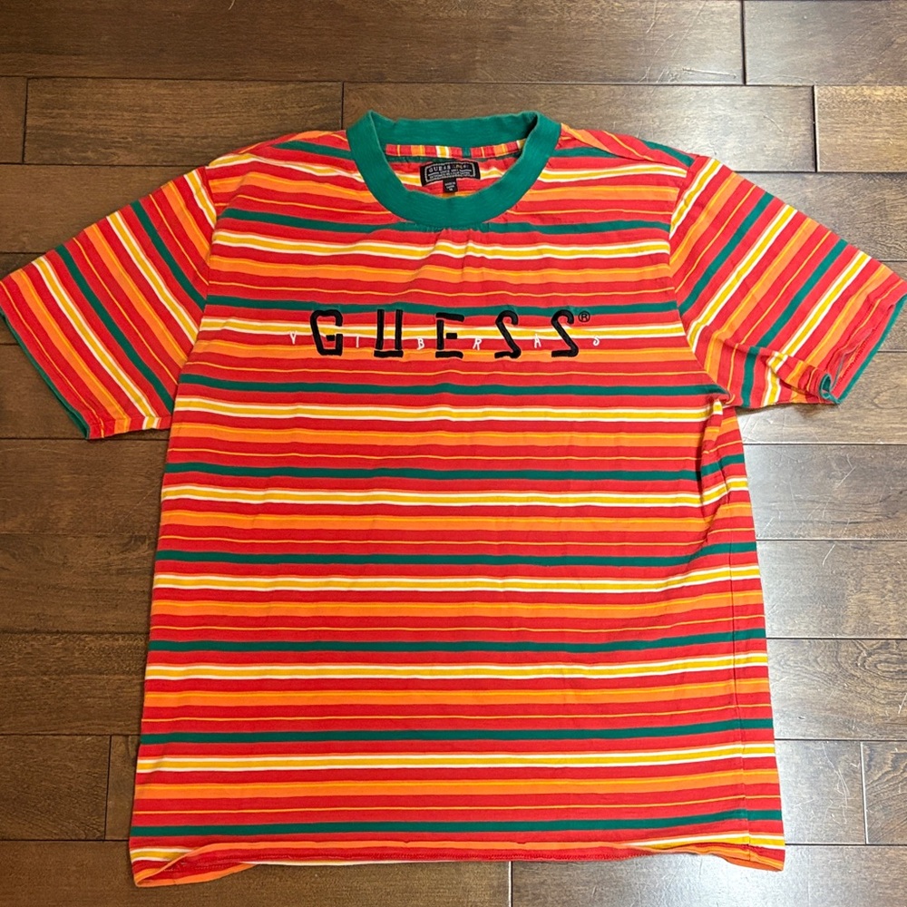 GUESS X J Balvin Collaboration Vibras Tour Striped T-Shirt size medium